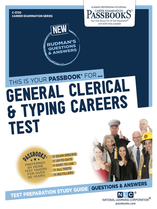 Book jacket for General clerical & typing careers test : test preparation study guide : questions & answers